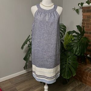 🛍️Artisan NY 100% linen sleeveless dress new condition.